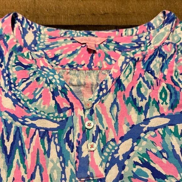 Lilly Pulitzer Lilias Tunic Top - Tiki Pink Shake It Up - Picture 4 of 6